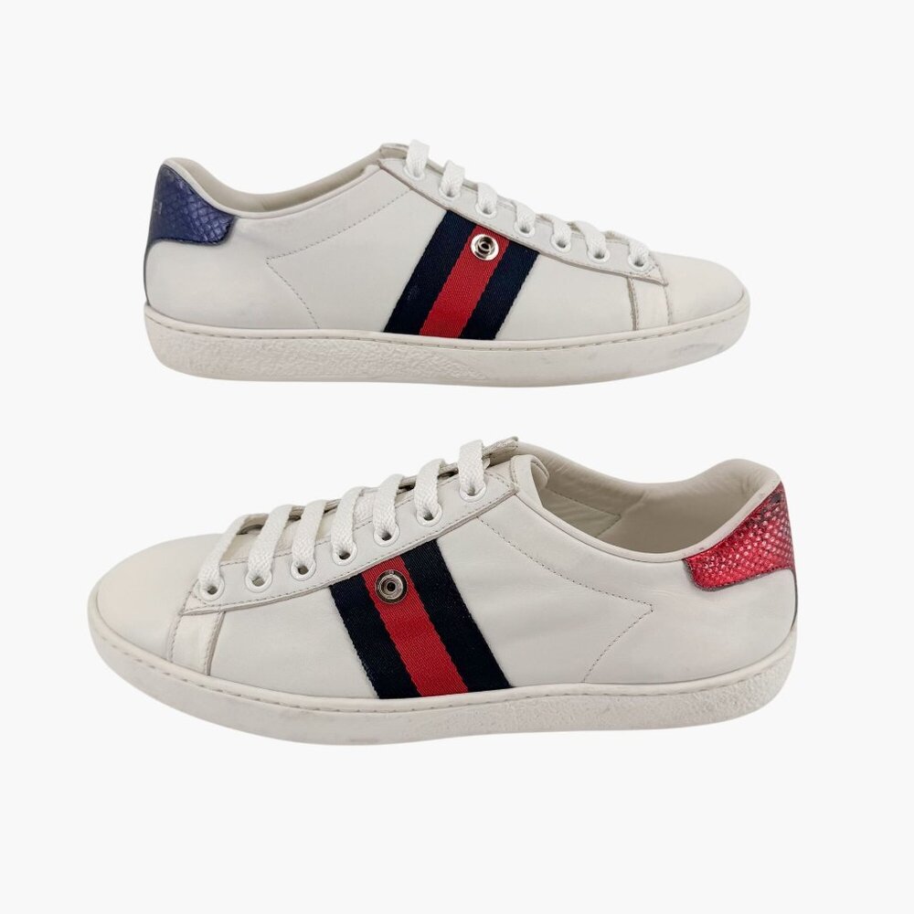 Gucci Blind for Love Ace Sneakers Size 37 US 7 White Removable Patch Low Top - Picture 9 of 16